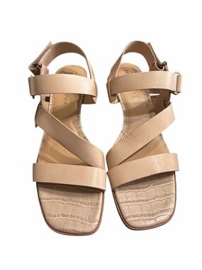 Donald J. Pliner Beige Strappy Leather Sandals